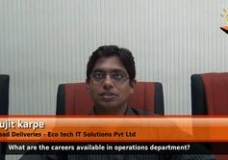 What are the careers available in operations department?(Sujit Karpe – Head Deliveries – Eco tech IT Solution Pvt Ltd).