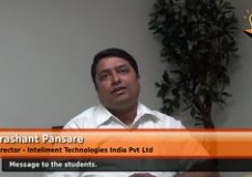 Message to the students. (Prashant Pansare – Director – Inteliment Technologies India Pvt Ltd)